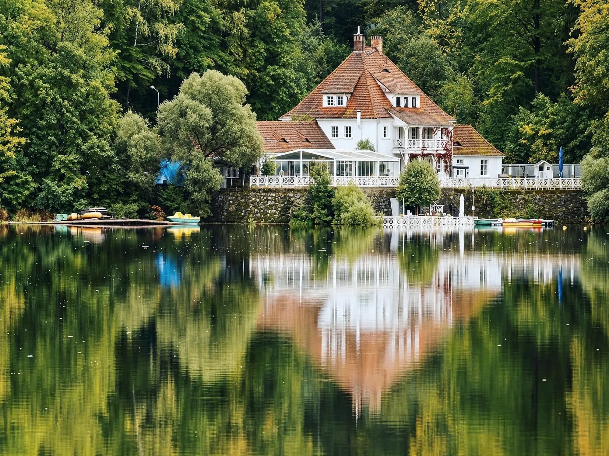 Willa Fregata nad jeziorem latem